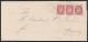 118: 18. Trippelvektig brev med 3 x 3 sk posthorn lettstp NAMSOS 14/7-1876 og sendt Grong. Vertikal rift og skade i mrk. Sjelden. Utrop: 1750
