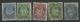 114: Lot 5 posthorn merker med reisende stempler Utrop: 100