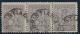 56: 13b. Pen trestripe stemplet Christiania 14/4 1870. Uvanlig i striper. Utrop: 800, Startbud: 847