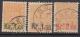 216: 85I-87I. Kroneprov. 1905. Komplett, rundstemplet serie med god tagging.  (2250) Utrop: 600, Startbud: 700