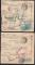 10: 2 flgebrev for pakker til JUGOSLAVIA 1937/38, den ene via Mnchen, den andre via Dresden. Portoen bet. m/frankeringsmaskin, noe som m ha vrt svrt uvanlig, da dette er 2 av de 3 som var kjente fr 1940 for spesialsamleren av disse! Utrop: 500, Startbud: 450